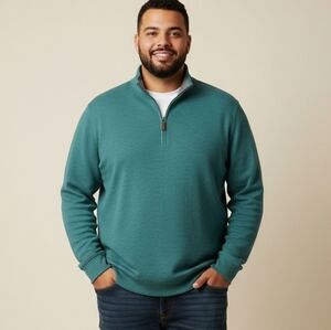 NWT Lands End Ribbed Quarter Zip Pullover